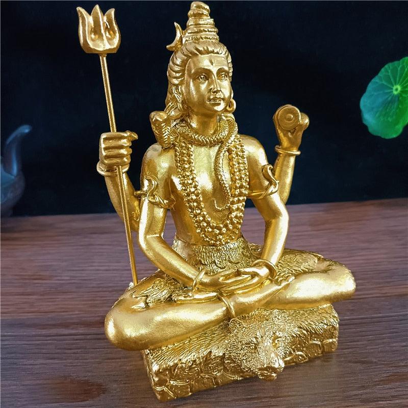 Golden Shiva Statue Hindu Ganesha Vishnu Buddha Figurine Sculpture