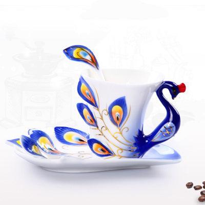 Lang Porcelain Peacock Coffee Cup And Saucer Set