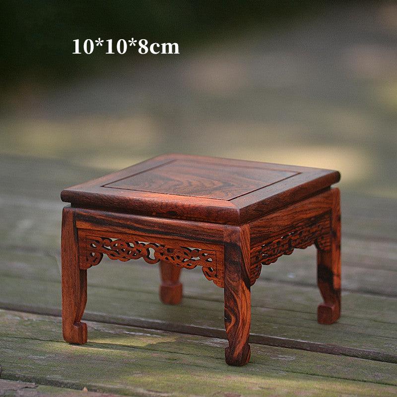 Red Rosewood Solid Wood Ornaments Four Immortals And Star Anise Dining Table