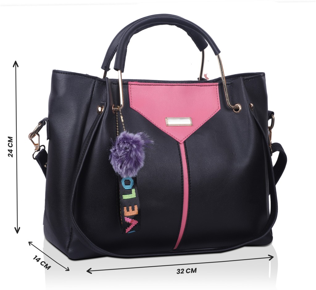 ShezelleWomen Black Hand-held Bag - Extra Spacious(Pack of: 5)