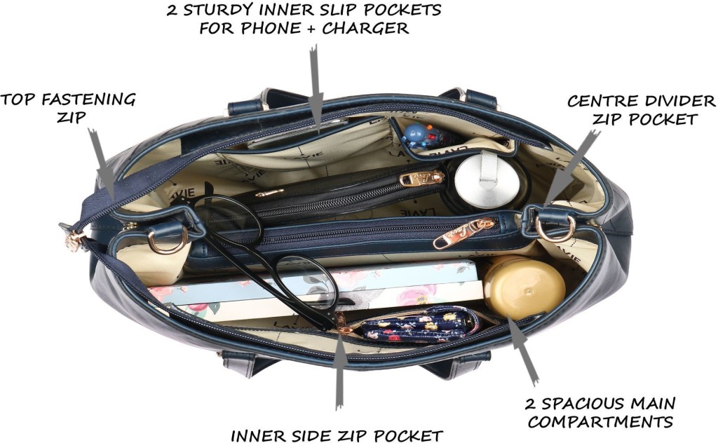 LAVIEWomen Blue Satchel - Extra Spacious