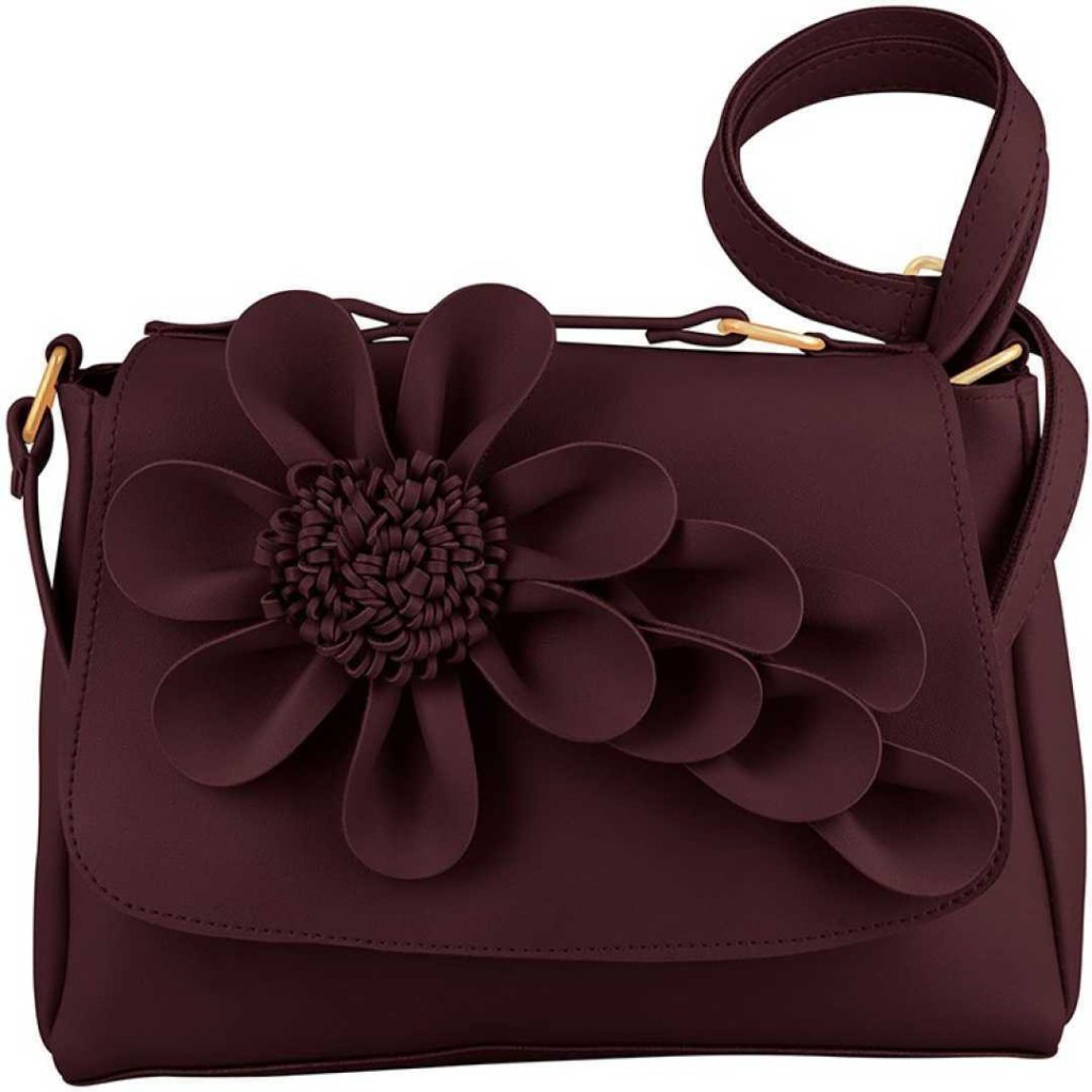 Designer BinMaroon Women Sling Bag - Regular Size