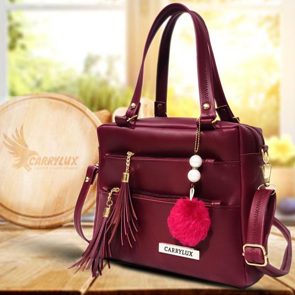 CarryLuxWomen Maroon Satchel