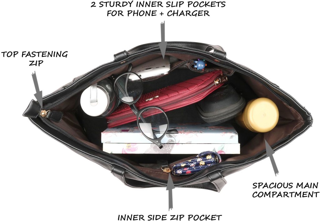 LAVIEWomen Black Shoulder Bag - Extra Spacious