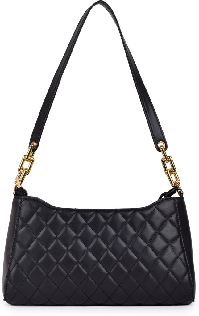 FOMMILWomen Black Shoulder Bag - Regular Size