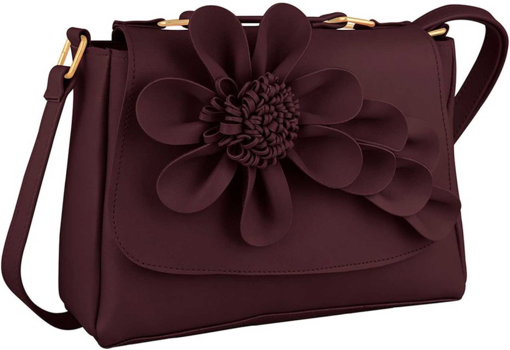 Designer BinMaroon Women Sling Bag - Regular Size