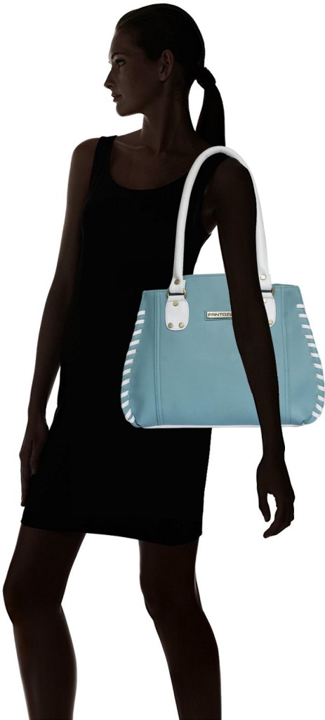 FANTOSYWomen White, Blue Shoulder Bag - Extra Spacious